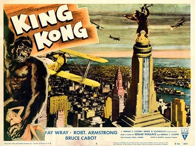 1933年初版の映画「キングコング（king kong）」