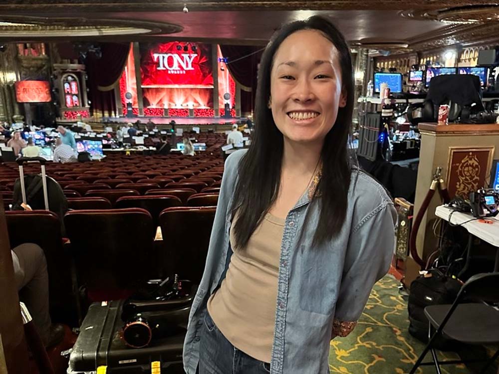 ブロードウェイの俳優、岩井麻純さん。トニー賞のリハーサルにて