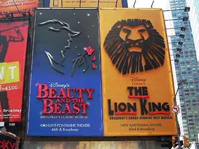 ディズニー初ミュージカル作品「美女と野獣（Beauty and the Beast）」と「ライオンキング（Lion King）」