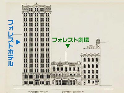 フォレスト劇場（Forrest Theatre）とフォレストホテル（the Forrest Hotel）