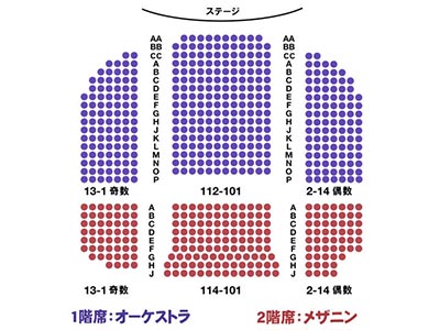 ヘレン・ヘイズ劇場の座席表