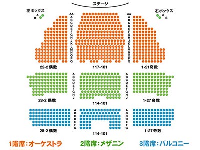 ロングエーカー劇場の座席表