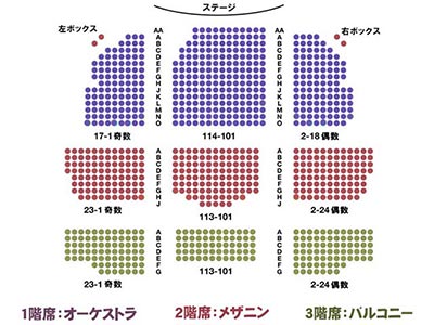 ライシーアム劇場の座席表