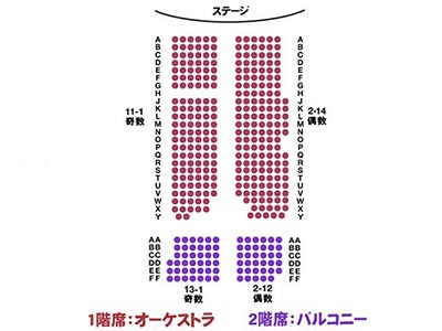 オルフェウム劇場の座席表