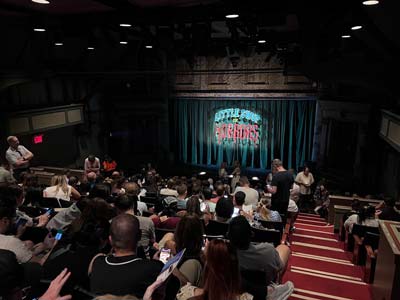 Westside Theatre seat view >Orchestra side Row L” />
                  <p class=